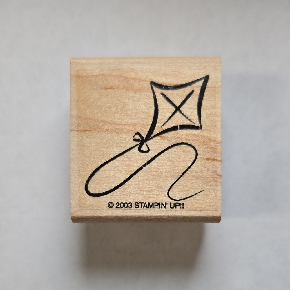 Stampin' Up! 2003 Wood Mounted Craft Stamp with Kite Design